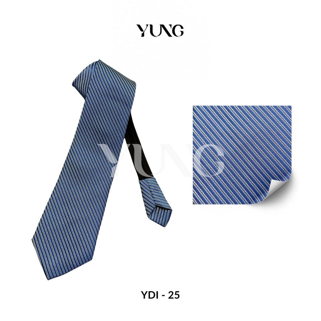YUNG Dasi Instan Wedding Dasi Resleting Motif Polos Garis-Garis - 8m x 48cm
