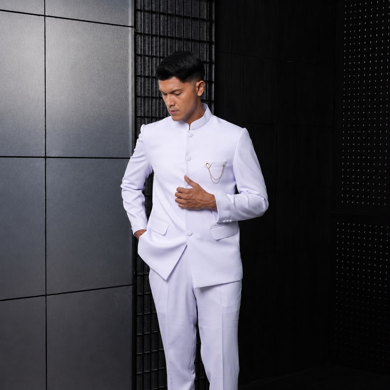 Setelan Beskap Shanghai Royale Semiwool 4 way stretch - YUNG