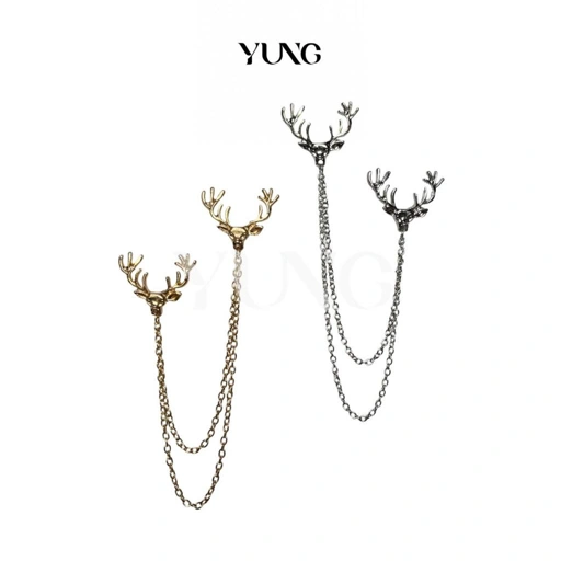 Image of Bros Pin Rantai Jas Rumbai Design Bintang Snowflek  untuk Pria