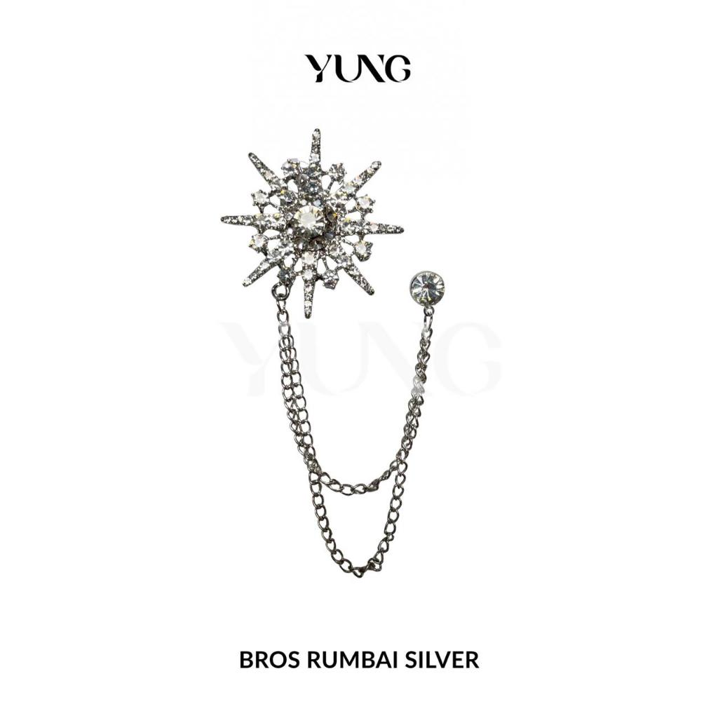 Bros Pin Rantai Jas Rumbai Design Bintang Snowflek untuk Pria