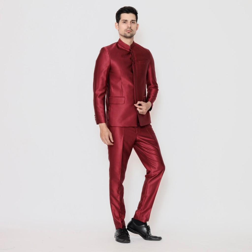 YUNG Jas Pria BIG SIZE Setelan Beskap Pengantin Semi Wool Import Jas Shanghai