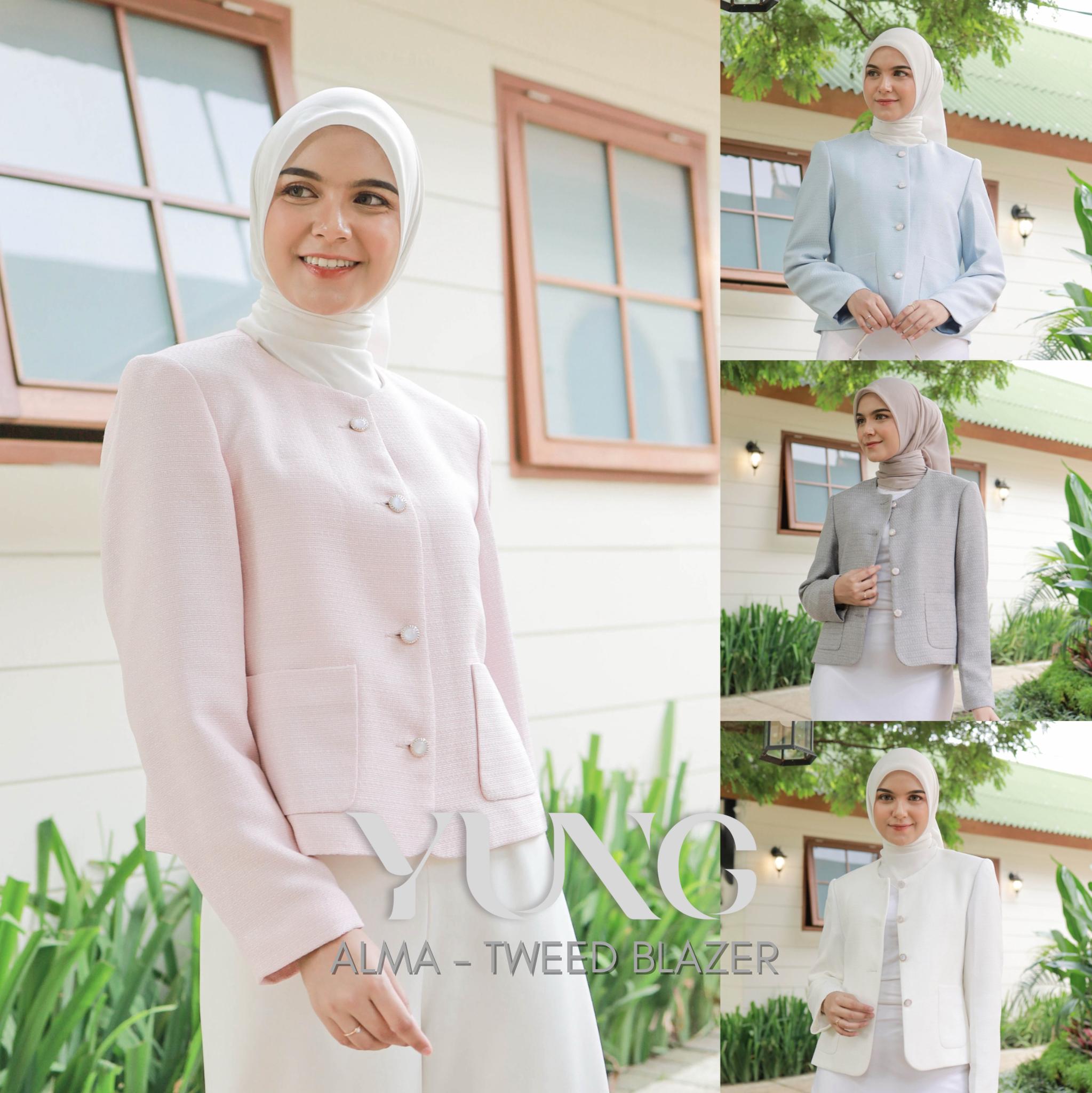 ALMA BLAZER - Blazer Wanita - Tweed Blazer - Atasan Wanita Formal Casual - Women Suit