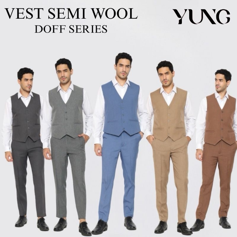 YUNG Rompi Formal Pengantin Semi Wool Stretch Vest Wedding