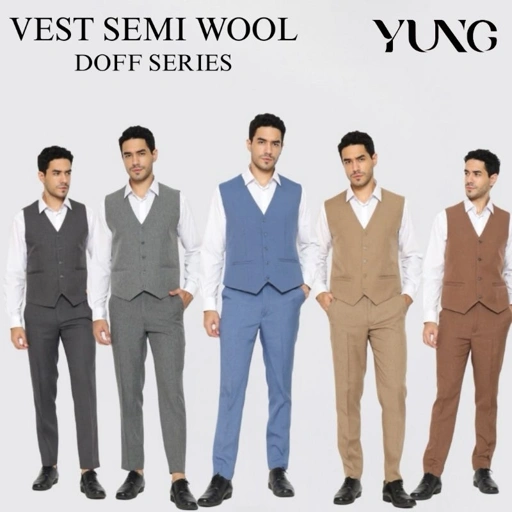 Image of YUNG Rompi Formal Pengantin Semi Wool Stretch Vest Wedding
