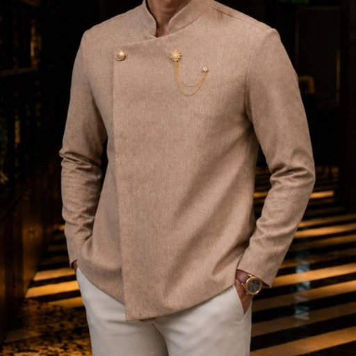 Image of Beskap Shanghai Semiwool Motif Serat Strataraja - YUNG
