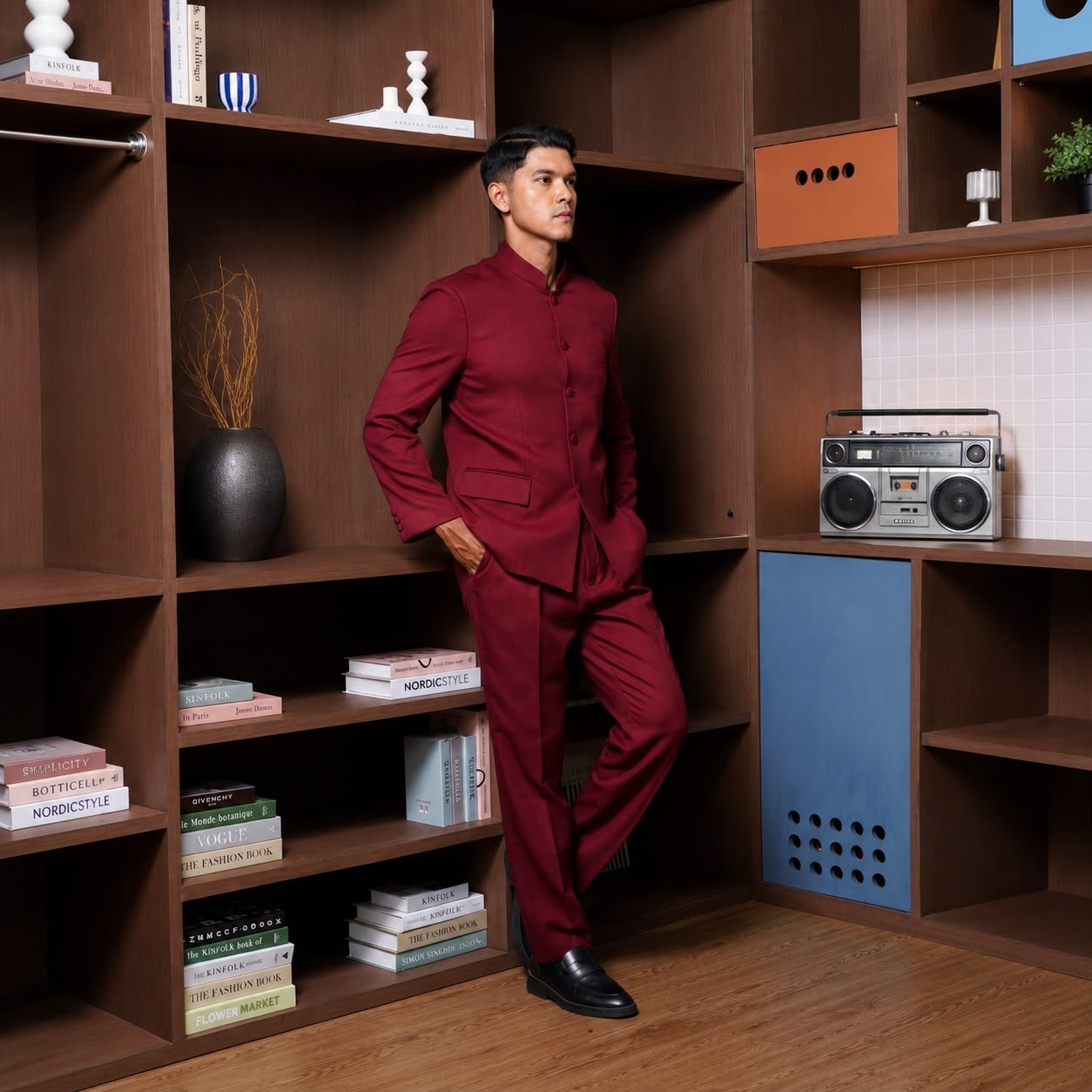 Setelan Beskap Shanghai Royale Semiwool 4 way stretch - YUNG