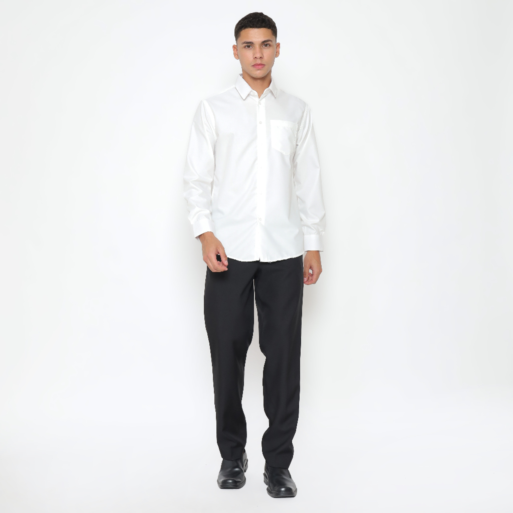 Kemeja Pria Polos Lengan Panjang Bahan superfine cotton - YUNG