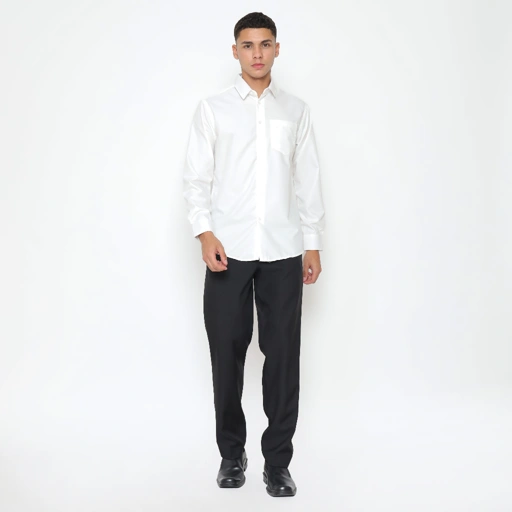 Image of Kemeja Pria Polos Lengan Panjang Bahan superfine cotton - YUNG
