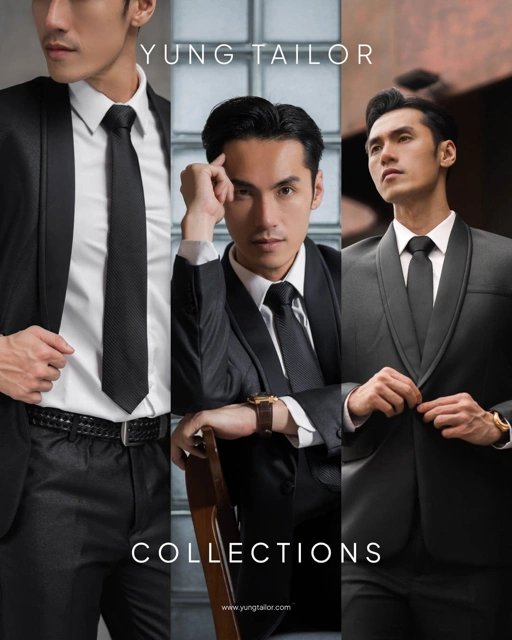 Image of YUNG TAILOR - Jas Pria Pengantin Formal Setelan Tuxedo Semi Wool Glossy