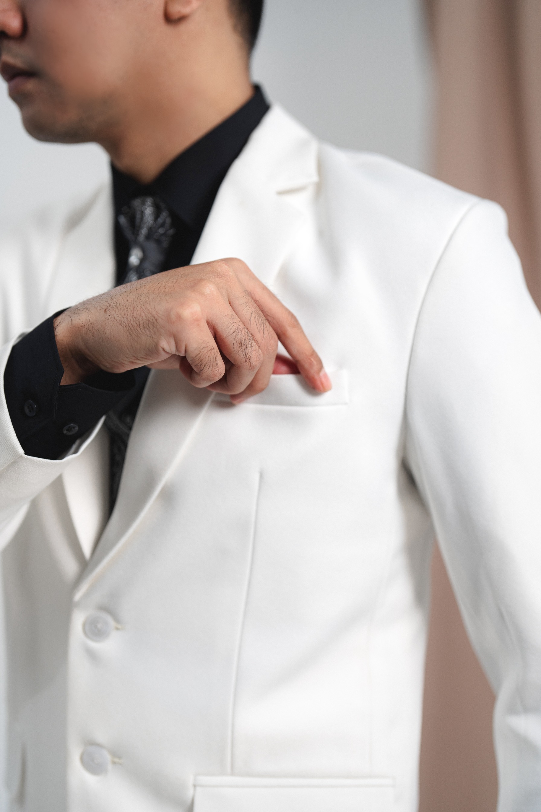 YUNG TAILOR - Jas Pria Pengantin Formal Setelan Semi Wool Doff Blazer