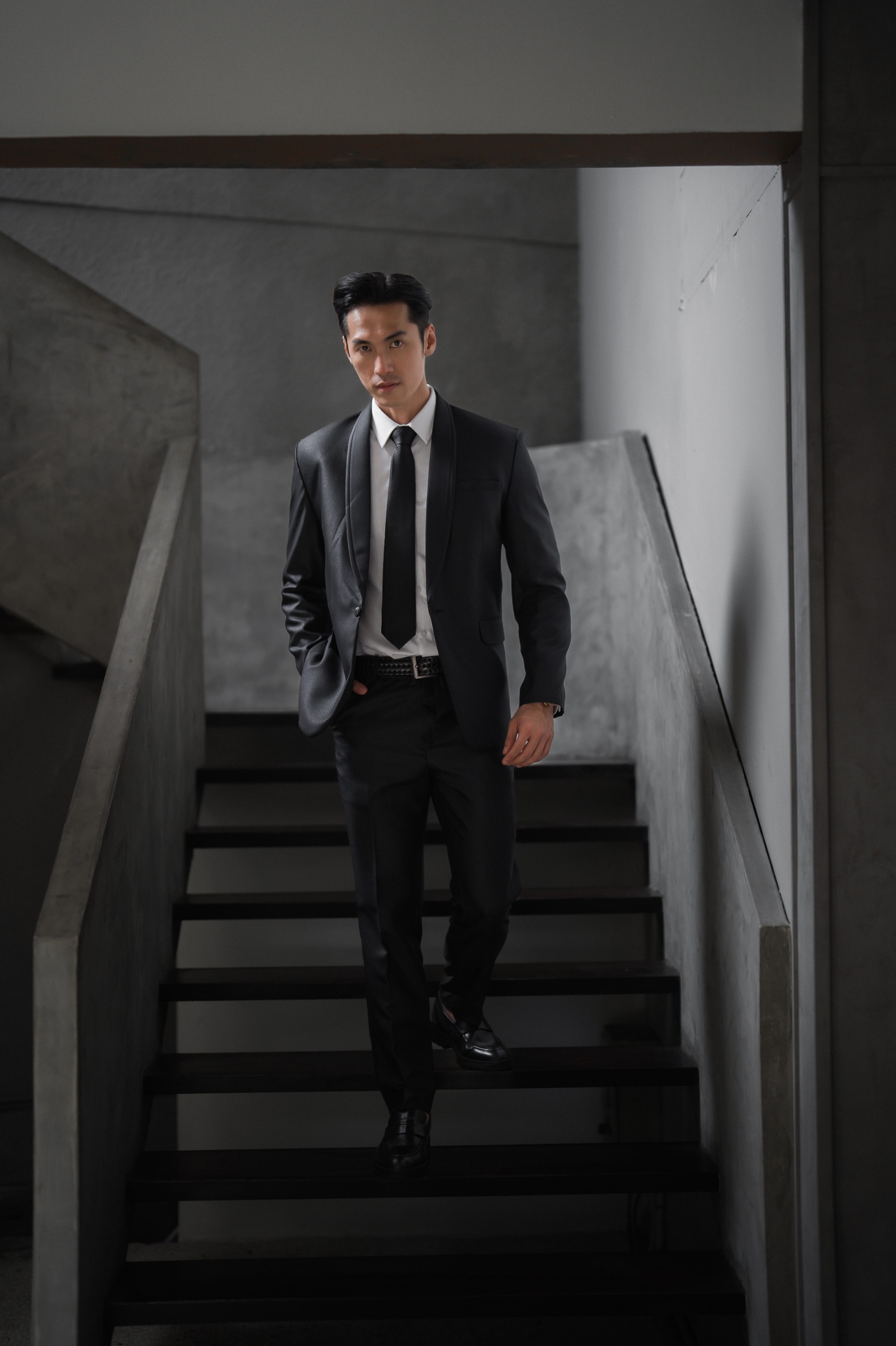 YUNG TAILOR - Jas Pria Pengantin Formal Setelan Tuxedo Semi Wool Glossy