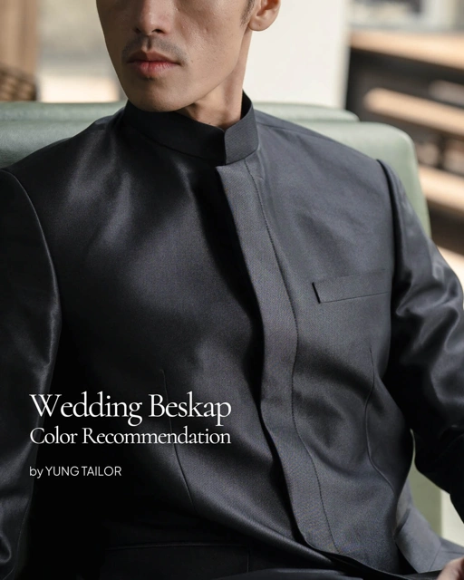 Image of Atasan Beskap Wedding Pria Semiwool Glossy (Only Beskap) - YUNG