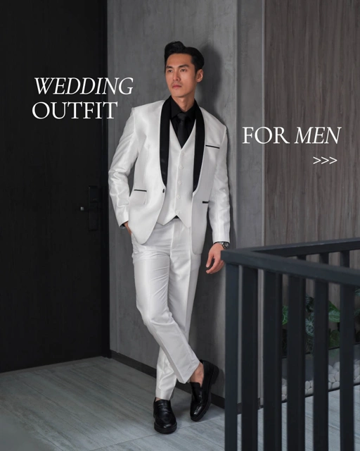 Image of Jas Pria Semi Wool Shining Setelan Jas Pengantin Pria Bahan Tebal - YUNG