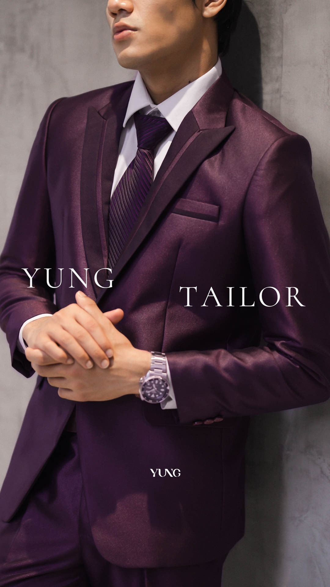 Jas Pria Pengantin Formal Setelan Semi Wool Glossy Blazer Wedding- YUNG