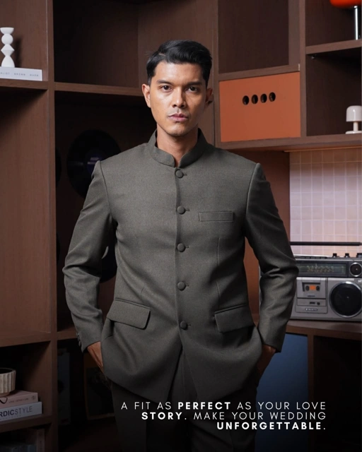 Setelan Beskap Shanghai Royale Semiwool 4 way stretch - YUNG
