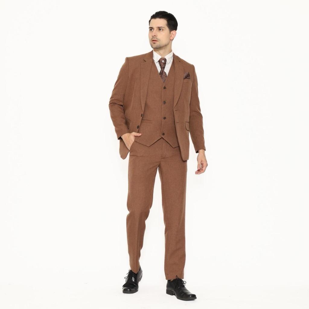 YUNG Jas Pria BIG SIZE Setelan Jas Semi Wool Doff - Jas Pengantin Formal Slimfit