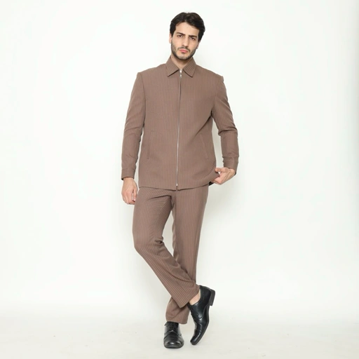 Image of YUNG Setelan Jasket Wool Stripe