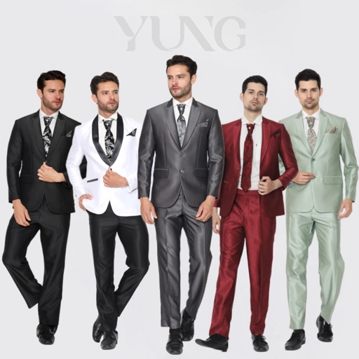 Image of Jas Pria Pengantin Formal Setelan Polos Semi Wool - YUNG