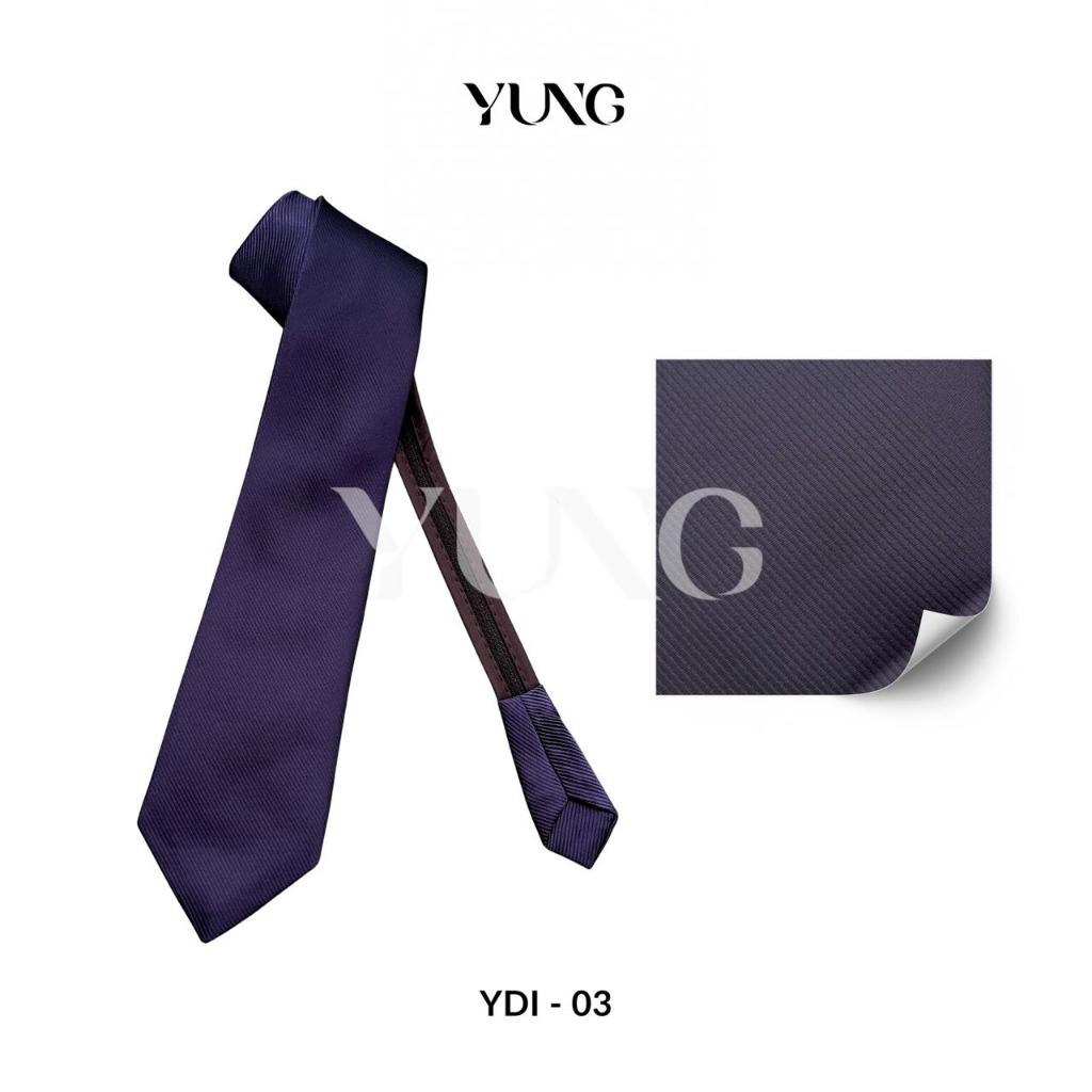YUNG Dasi Instan Wedding Dasi Resleting Motif Polos Garis-Garis - 8m x 48cm