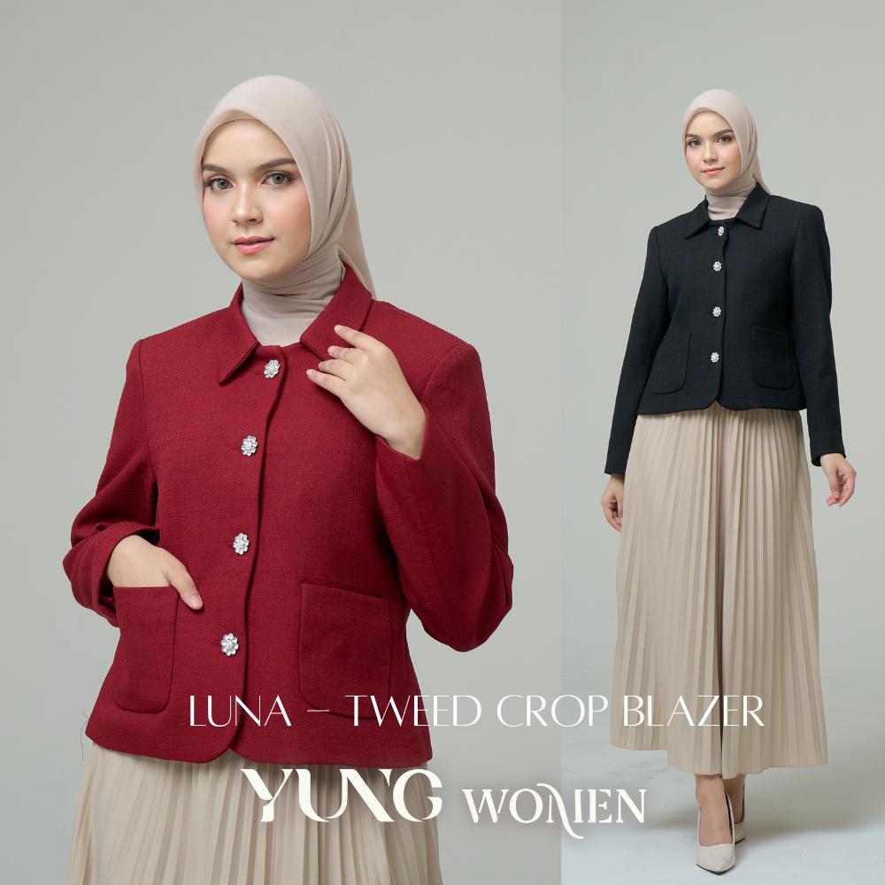 LUNA BLAZER - Blazer Wanita - Premium Tweed Blazer - Atasan Wanita Formal Casual - Women Suit