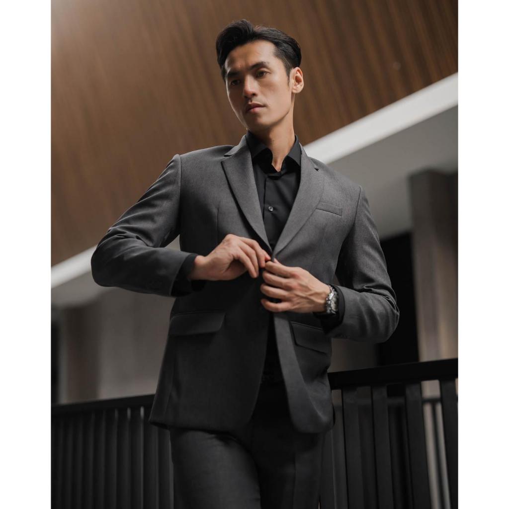 YUNG Jas Pria BIG SIZE Setelan Jas Semi Wool Doff - Jas Pengantin Formal Slimfit