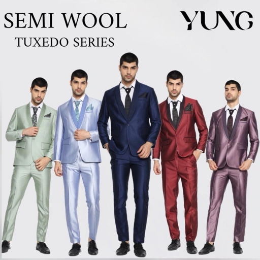 Image of YUNG Setelan Jas dan Celana Pria Tuxedo Semi Wool Pengantin