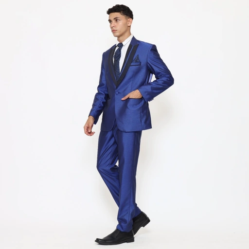Image of Jas Pria Semi Wool Shining Setelan Jas Pengantin Pria Bahan Tebal - YUNG