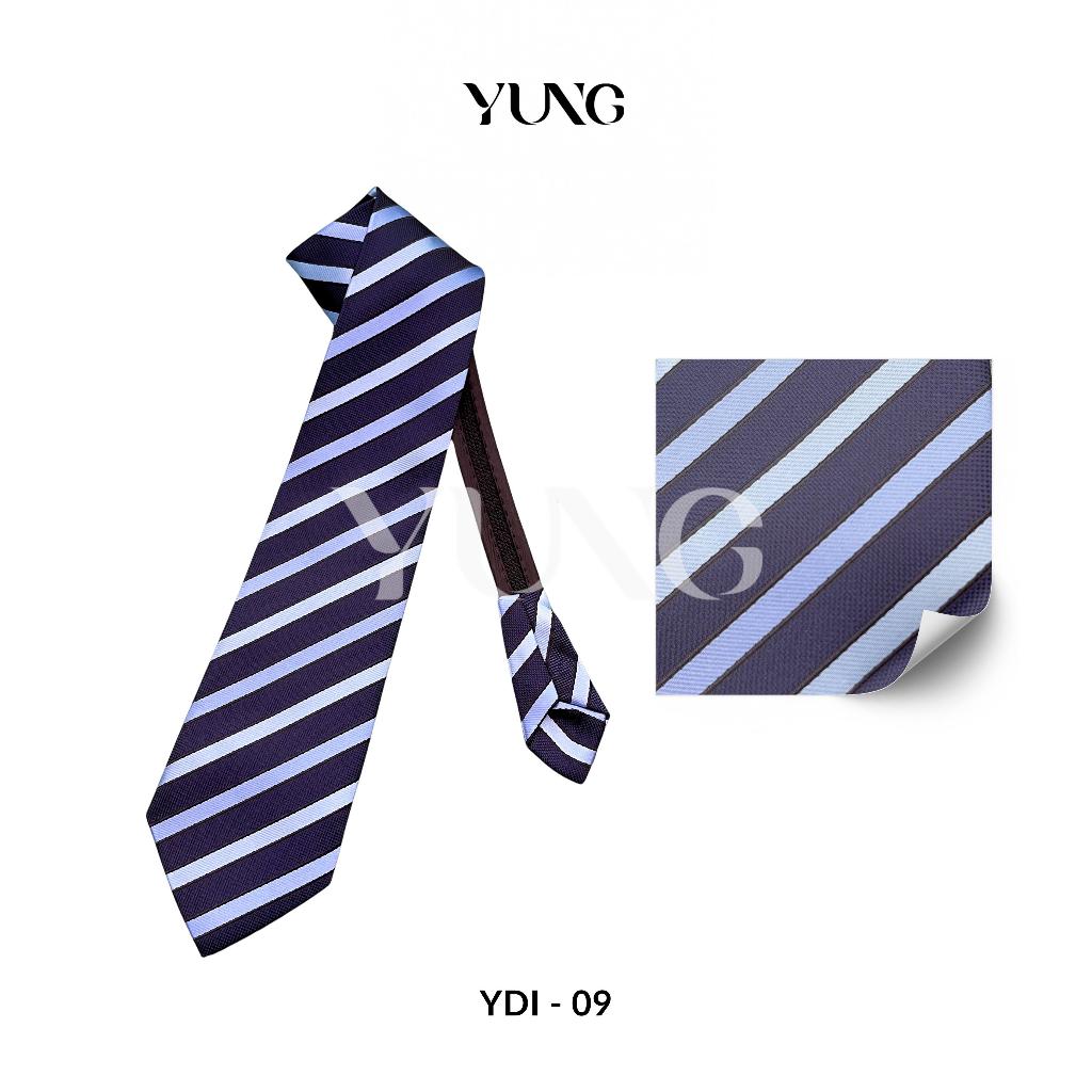 YUNG Dasi Instan Wedding Dasi Resleting Motif Polos Garis-Garis - 8m x 48cm