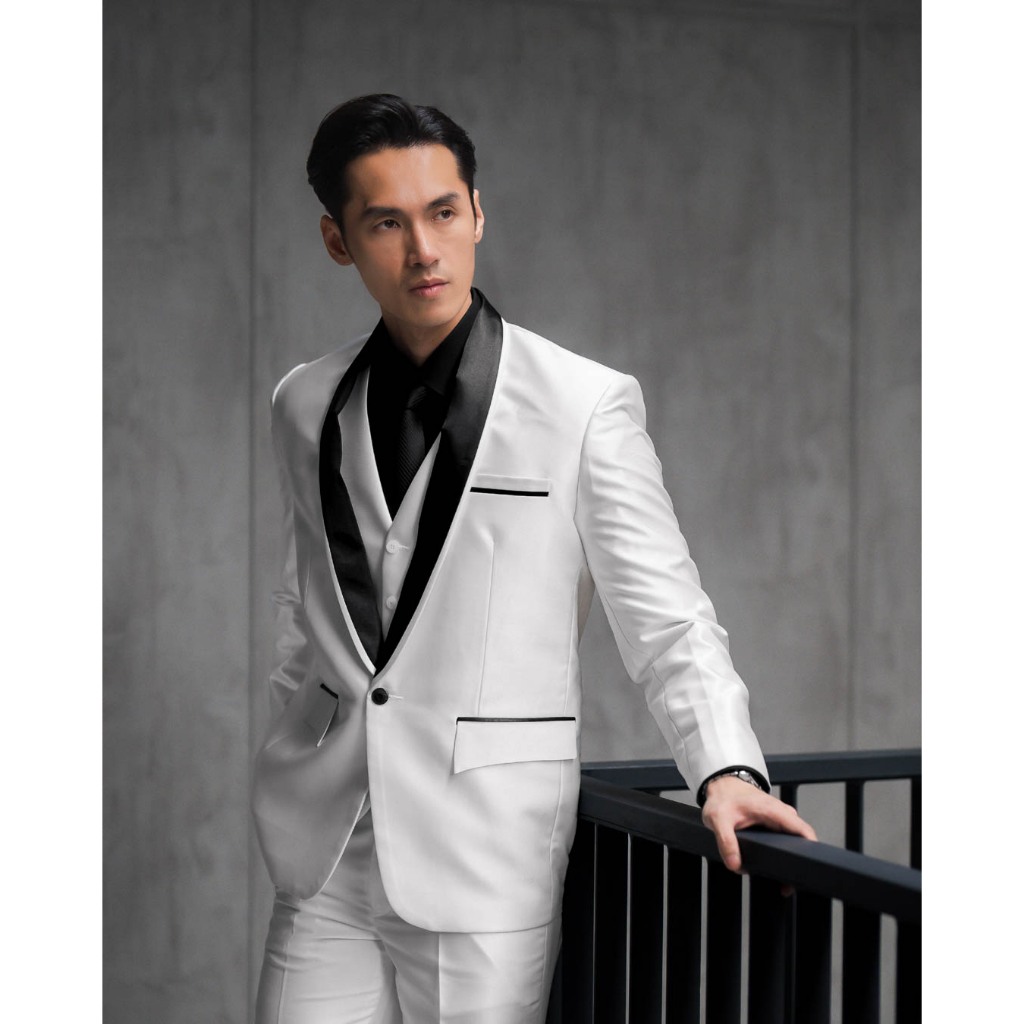 Atasan Jas Tuxedo Semi Wool Glossy Jas Wedding Jas Nikah (Only Jas) - YUNG