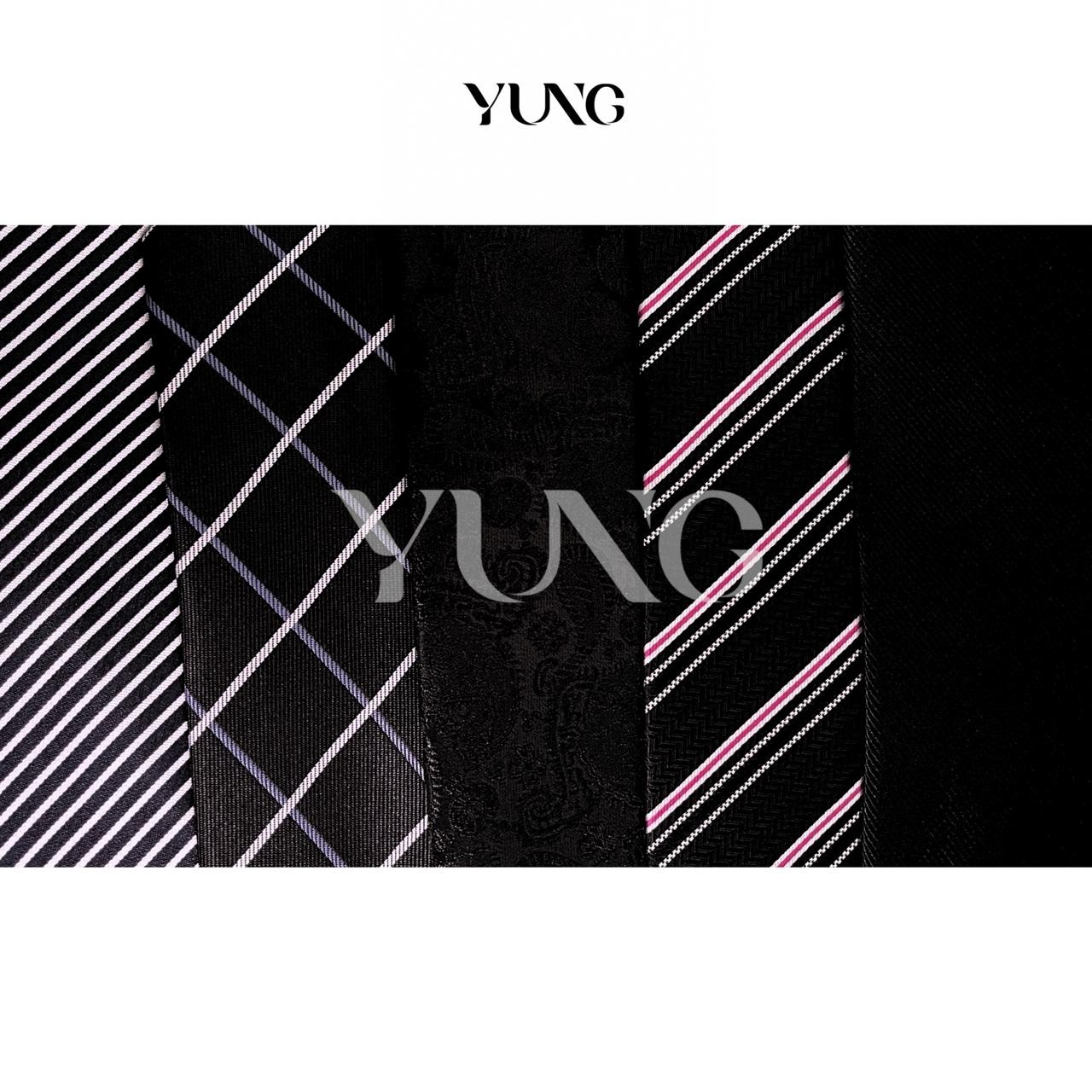 YUNG Dasi Instan Wedding Dasi Resleting Motif Polos Garis-Garis - 8m x 48cm