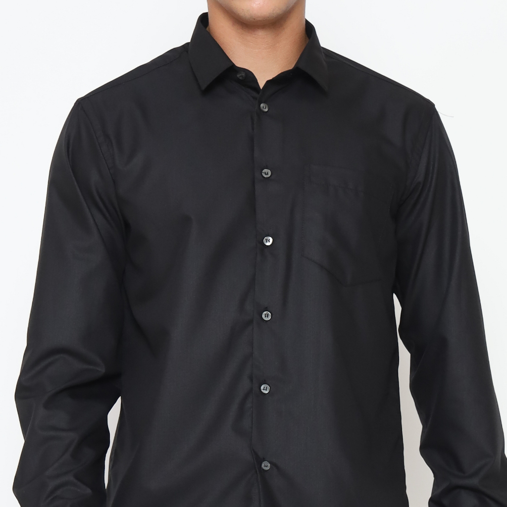 Kemeja Pria Polos Lengan Panjang Bahan superfine cotton - YUNG