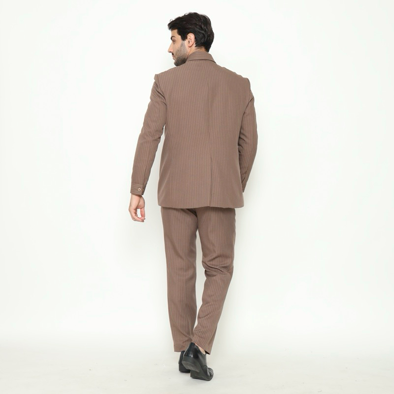 YUNG Setelan Jasket Wool Stripe