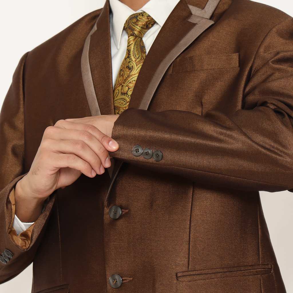 Setelan Jas Semi Wool Luxury Fold Jas Pengantin Formal Slimfit - YUNG