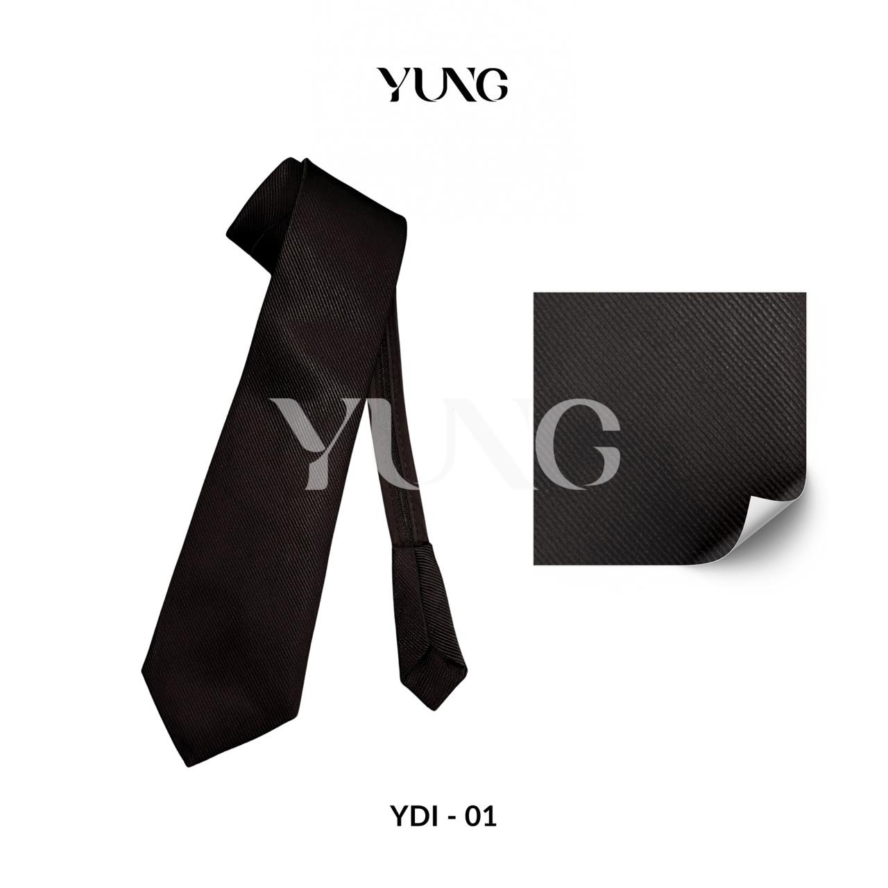 YUNG Dasi Instan Wedding Dasi Resleting Motif Polos Garis-Garis - 8m x 48cm