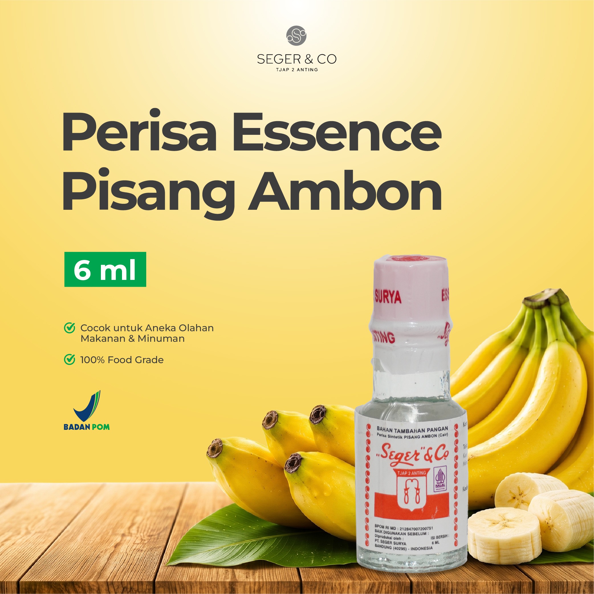 Seger & Co Essence Magic Water Pisang Ambon Essence Perisa Makanan Cair 6ml Food Flavors Bahan Tambahan pangan