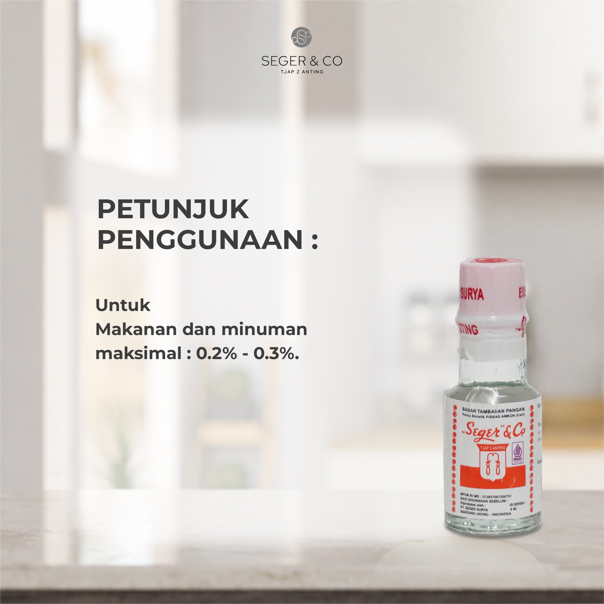 Seger & Co Essence Magic Water Pisang Ambon Essence Perisa Makanan Cair 6ml Food Flavors Bahan Tambahan pangan