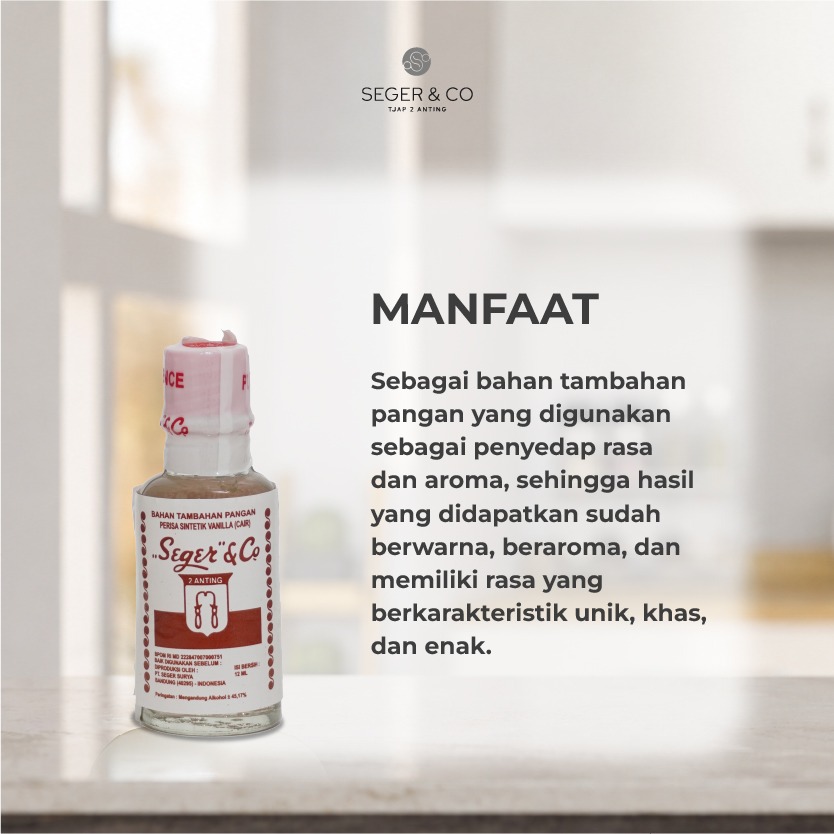 Seger & Co Vanila Cair Essence Pasta Perisa Makanan 12ml Food Flavors Bahan Tambahan pangan