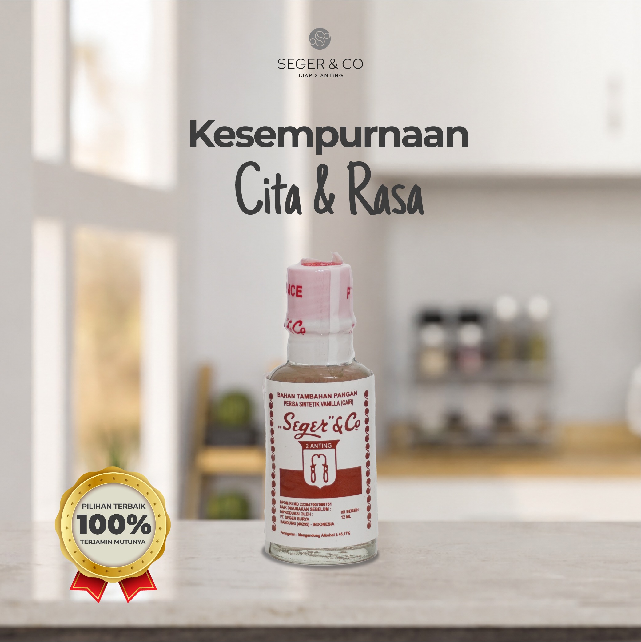 Seger & Co Vanila Cair Essence Pasta Perisa Makanan 12ml Food Flavors Bahan Tambahan pangan