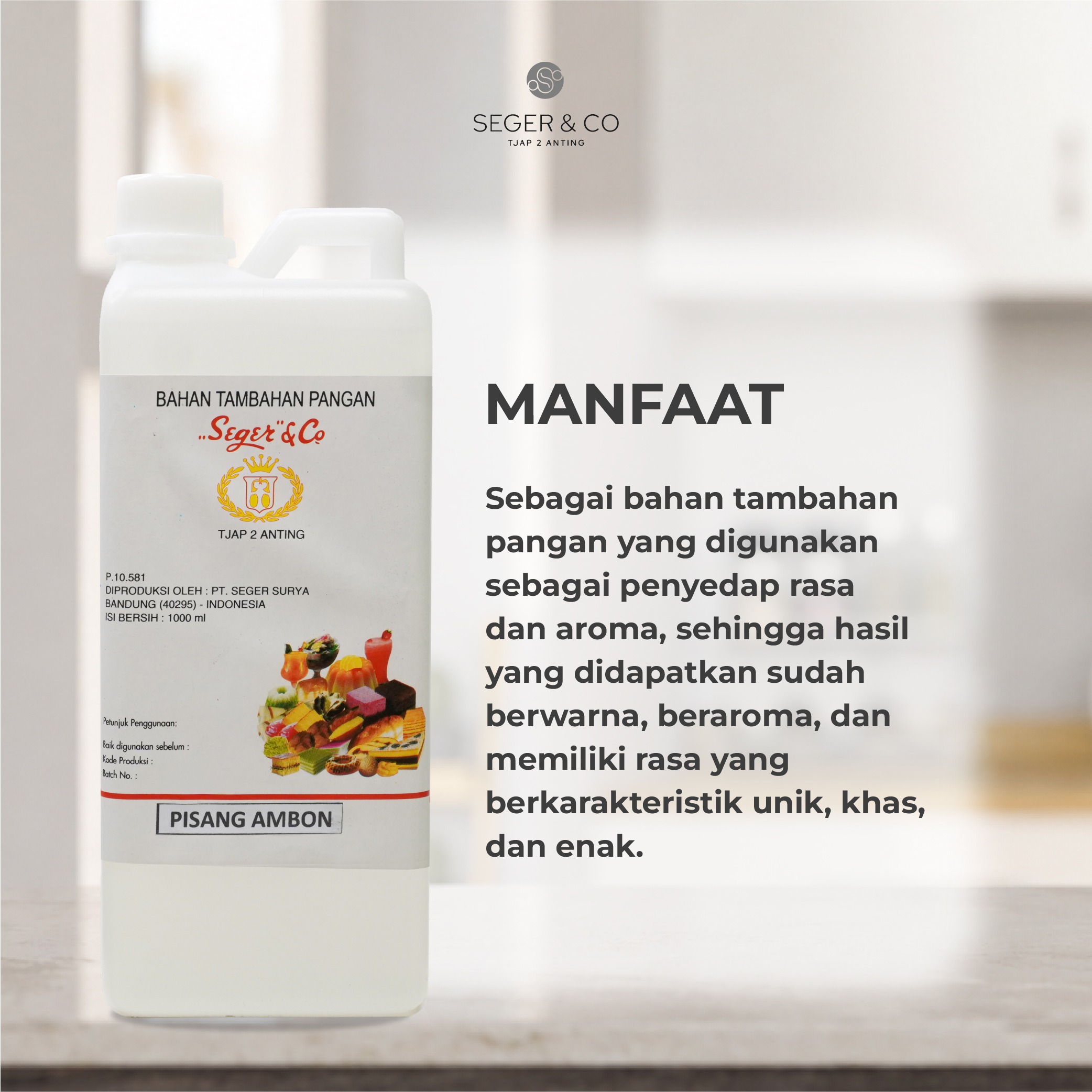 Seger & Co Essence Magic Water Pisang Ambon Kecil Pasta Perisa Makanan 1 Liter