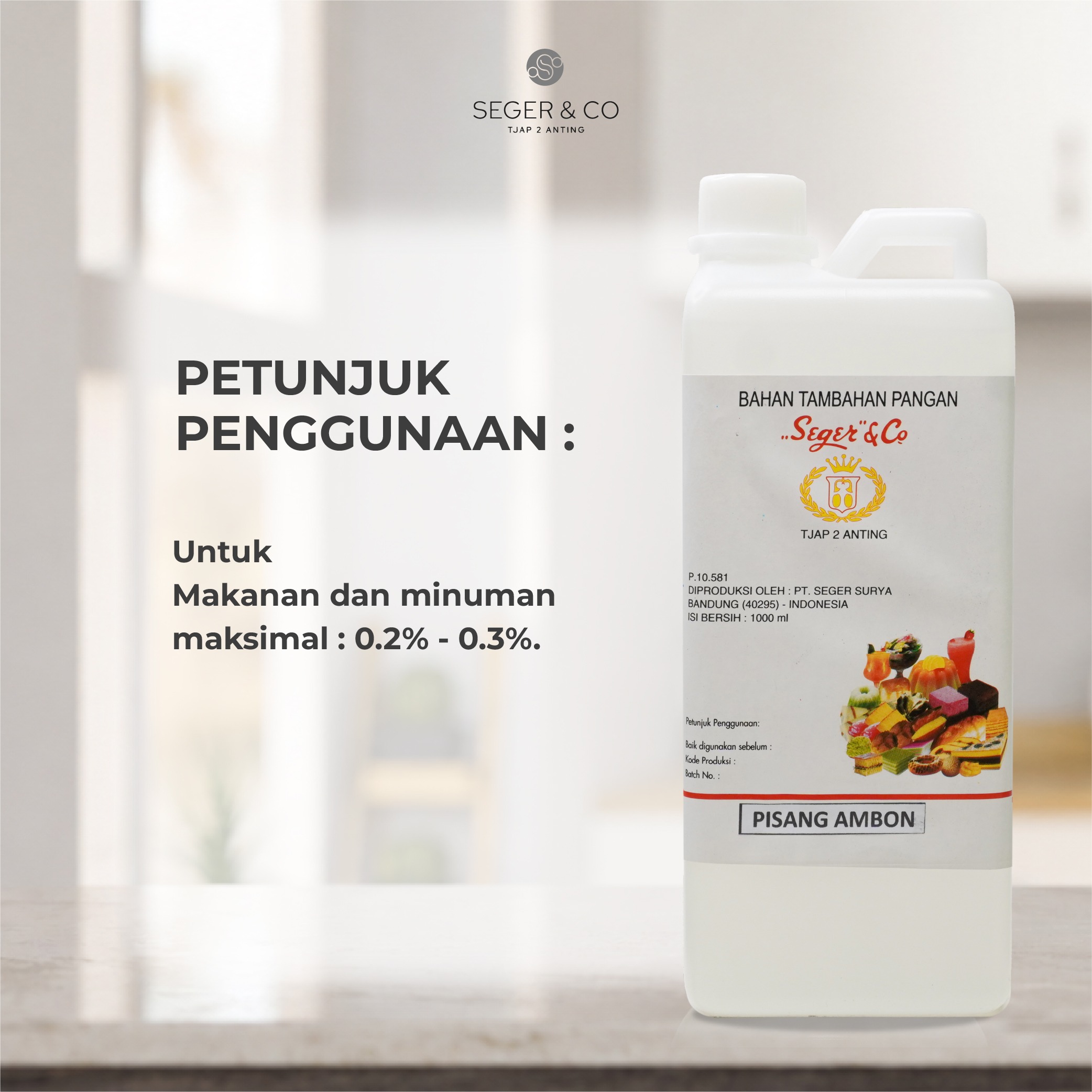 Seger & Co Essence Magic Water Pisang Ambon Kecil Pasta Perisa Makanan 1 Liter