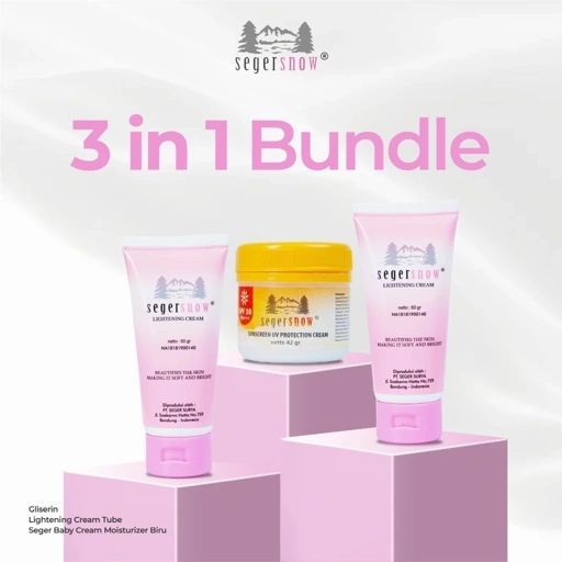 Image of Seger Snow Bundle 3in1 – 2pcs Lightening Cream Tube 60gr & Suncreen UV Protection SPF30+++ 42gr