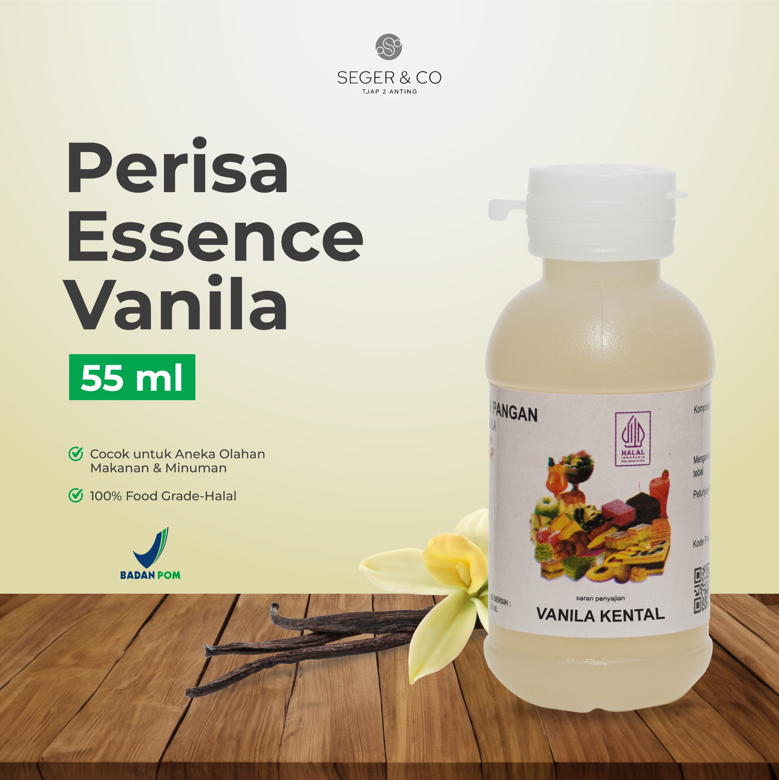 Seger & Co Perisa Essence Vanila Kental 55ml