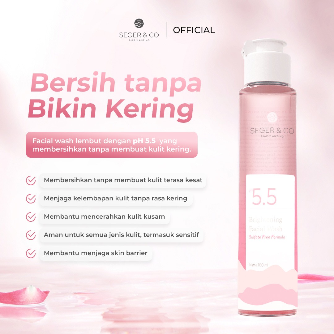 Seger & Co Brightening Facial Wash 100ml pH 5.5 Sulfate Free
