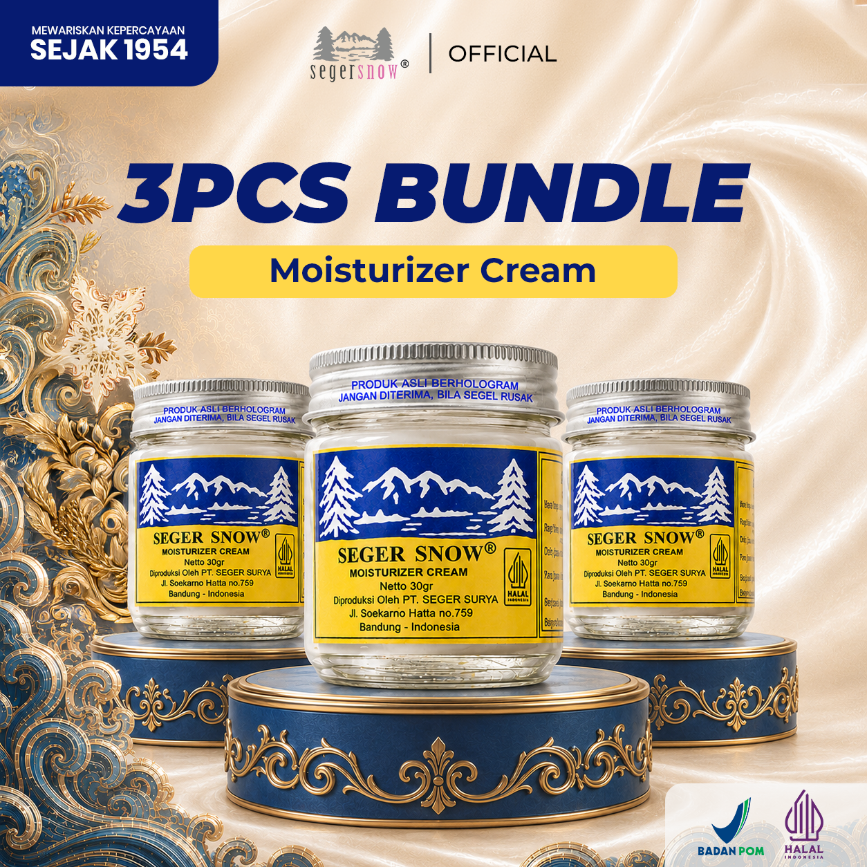 Seger Snow Bundle 3in1 – Moisturizer Cream 30gr 3Pcs