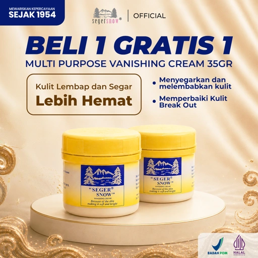 (BELI 1 GRATIS 1) Seger Snow Vanishing Cream Botol Besar 35gr