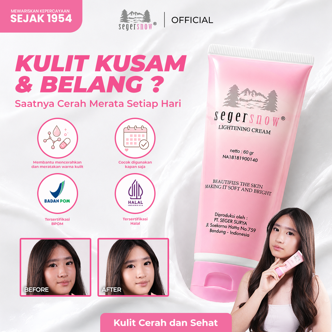 (BELI 1 GRATIS 1) Seger Snow Lightening Cream Tube 60gr