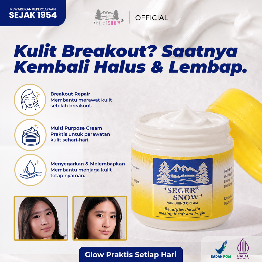 Seger Snow Vanishing Cream Botol Besar 35gr