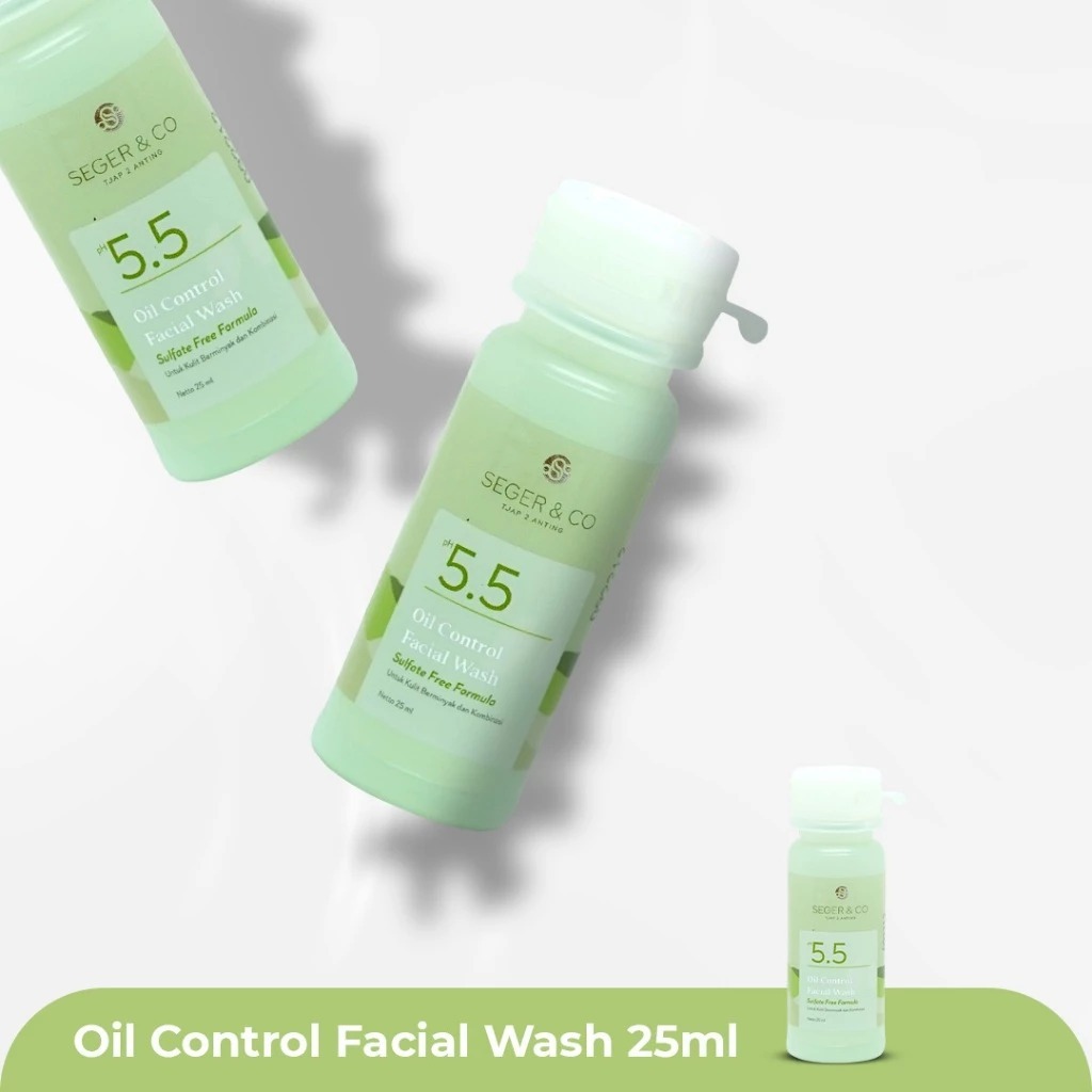 Seger & Co Oil Control Facial Wash 25ml pH 5.5 Sulfate Free 