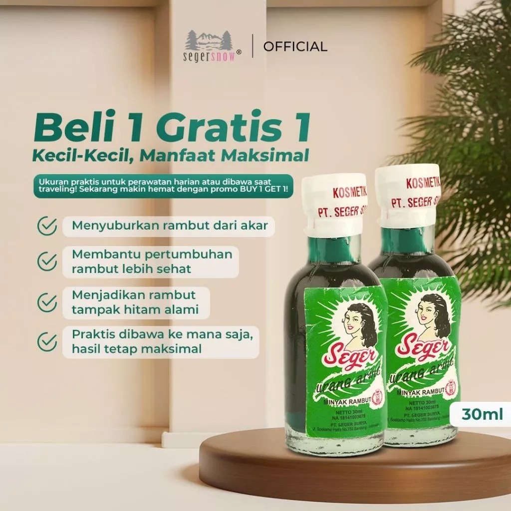 (BELI 1 GRATIS 1) Seger Minyak Urang Aring Bundar 30 ml