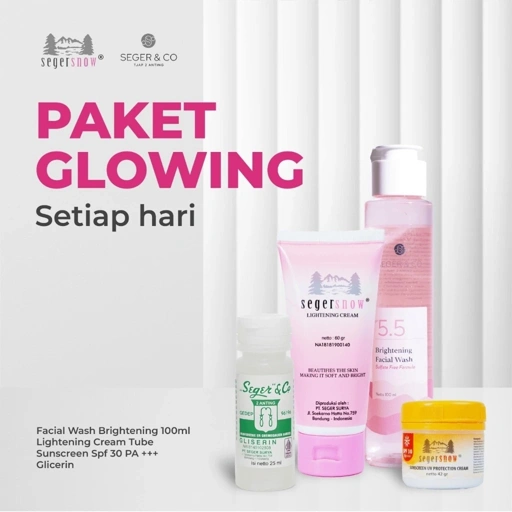 Image of Seger Snow Paket Glowing Setiap Hari | Paket Perawatan Wajah | Melembabkan Mencerahkan dan Melindungi dari Sinar UVA UVB